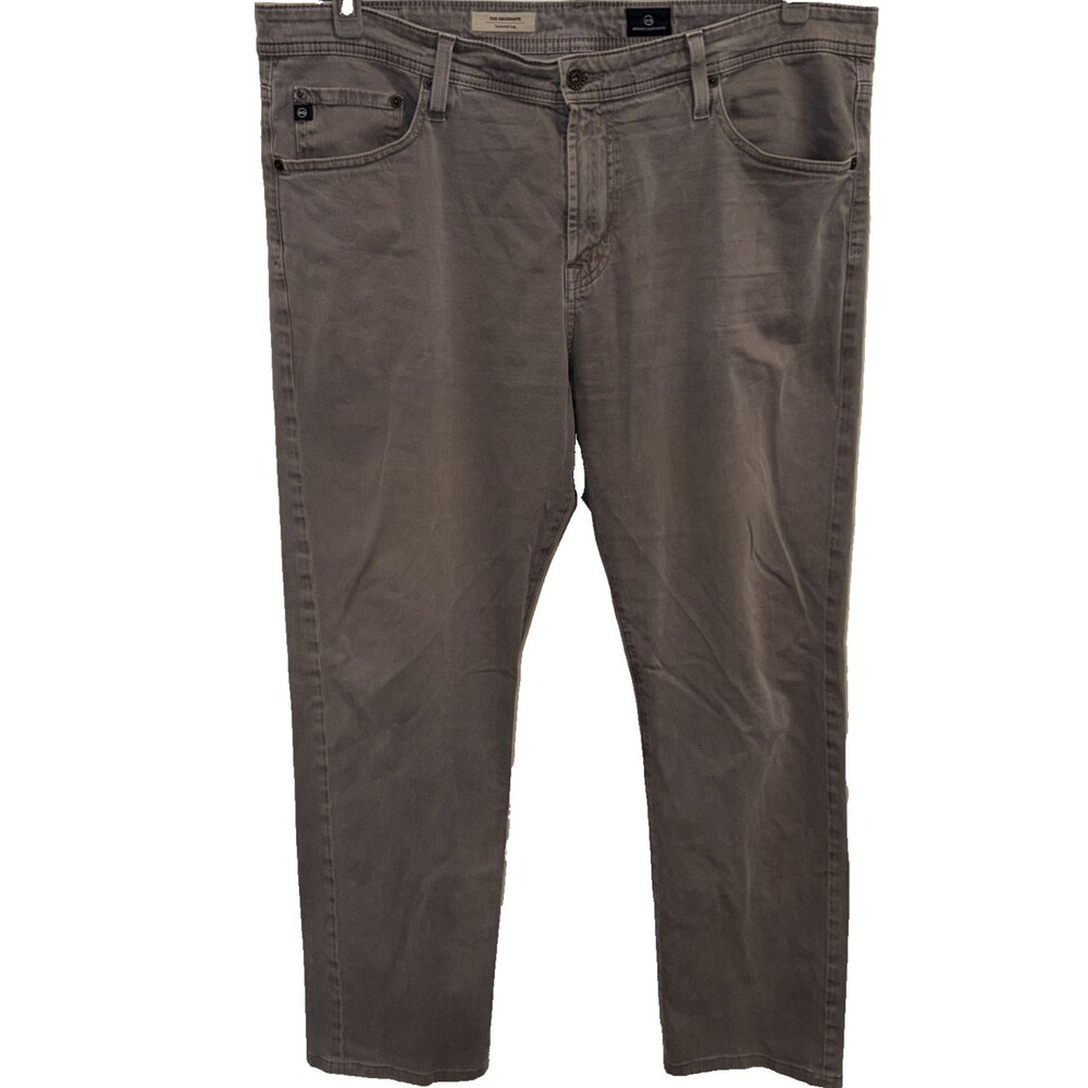 Adriano Goldschmied AG Mens 38x34 The Graduate Gray Jeans Tailored Leg Stretch